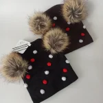 کلاه تک نوزادی بافت ریز گرم مدل پوم دار کد 11 - تصویر 6