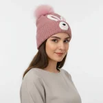 کلاه تک زنانه خزدار مدل عروسکی کد 12