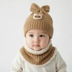 شال و کلاه نوزادی خزدار رینگی مدل بافتنی کد 15