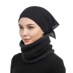 هدبند و گردنی زنانه خزدار مدل بافتنی مد 24