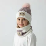 شال و کلاه دخترانه خزدار رینگی مدل بافتنی کد 33
