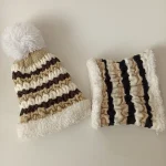 شال و کلاه پسرانه خزدار رینگی مدل بابانوئل بافتنی کد 37 - تصویر 8