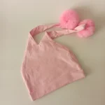 کلاه تک نوزادی تریکو پوم دار مدل عروسکی4 - تصویر 6