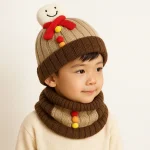 شال و کلاه پسرانه خزدار رینگی مدل بافتنی کد7
