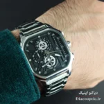 نسخه نقره ای ساعت Basid Do1100 با بند استیل