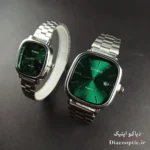 بند استیل نقره ای و قفل کلیپسی ساعت ست کاسیو Casio1139 از زاویه جانبی