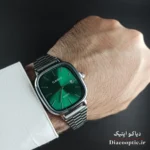 جزئیات قاب نقره ای و شیشه کریستال ضدخش ساعت ست اولد مانی Casio1139