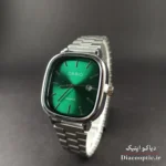 نمای کلی ست ساعت کاسیو Casio1139 با صفحه سبز و تقویم روزشمار، مناسب استایل کلاسیک