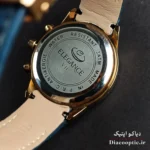جزئیات بدنه و رنگ طلایی دور قاب ساعت مچی زنانه الگانس DO1187