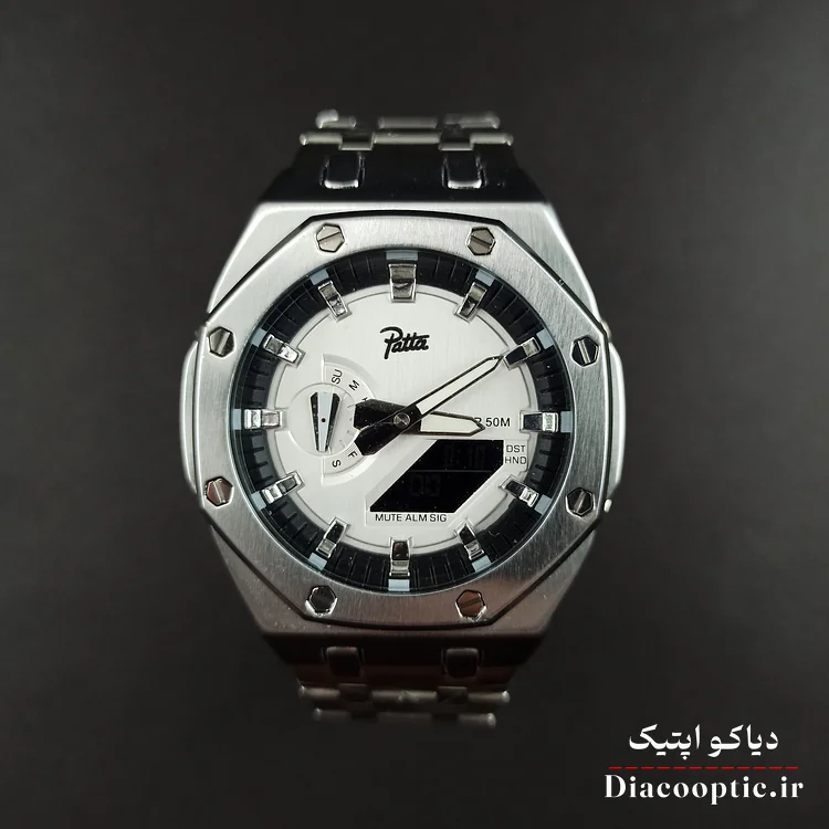 ساعت مچی مردانه برند Pate دو زمانه جهان نما مدل DO1104