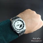 بند استیل نقره ای و قفل پروانه ای ساعت Pate DO1104